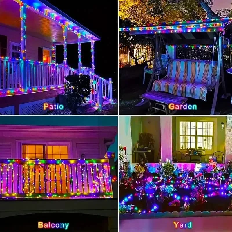Vodotěsná solární řetězová světla, teplá bílá LED pro zahradní krajinu
