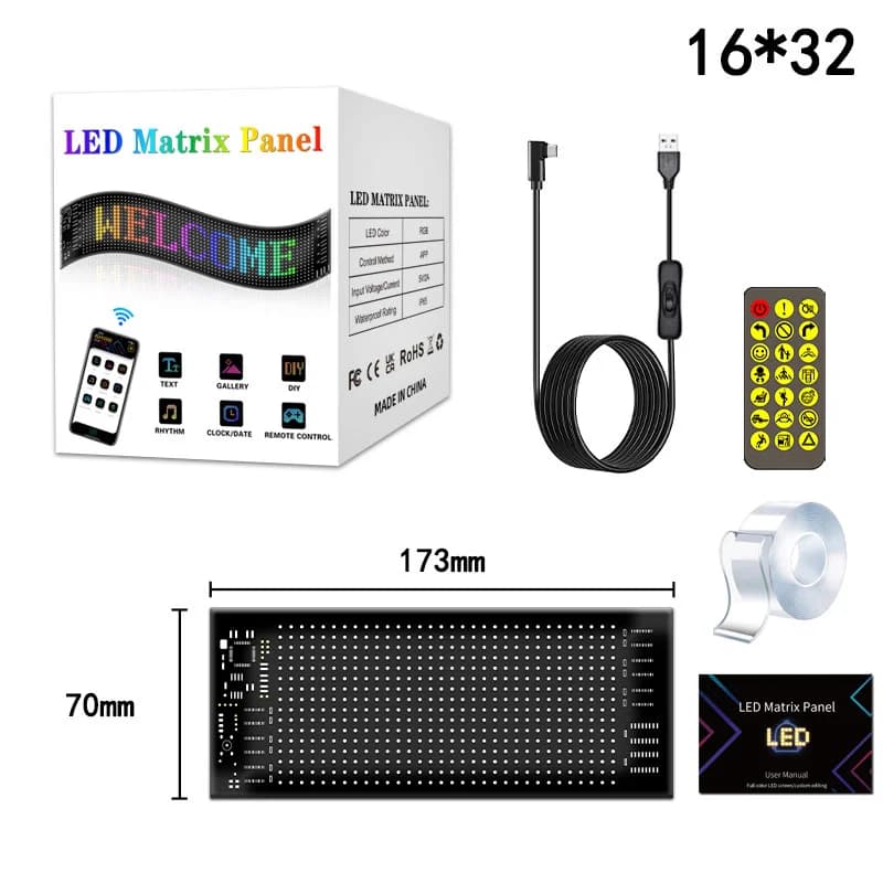 Ohebný RGB LED matricový pixel displej panel