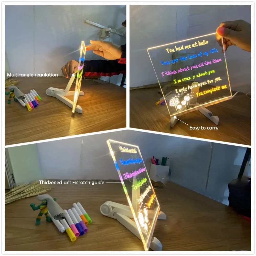 LED akrylový erasable kreslicí tablet