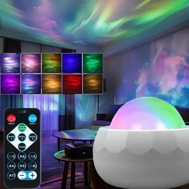 LED Noční Světlo Aurora Projektor s Dálkovým Ovládáním