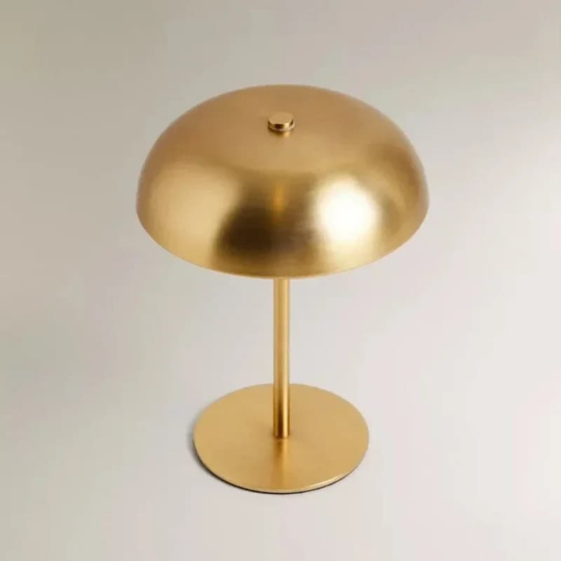 Nabíjecí kovová stolní lampa ve tvaru hřibu s dotykovým ovládáním