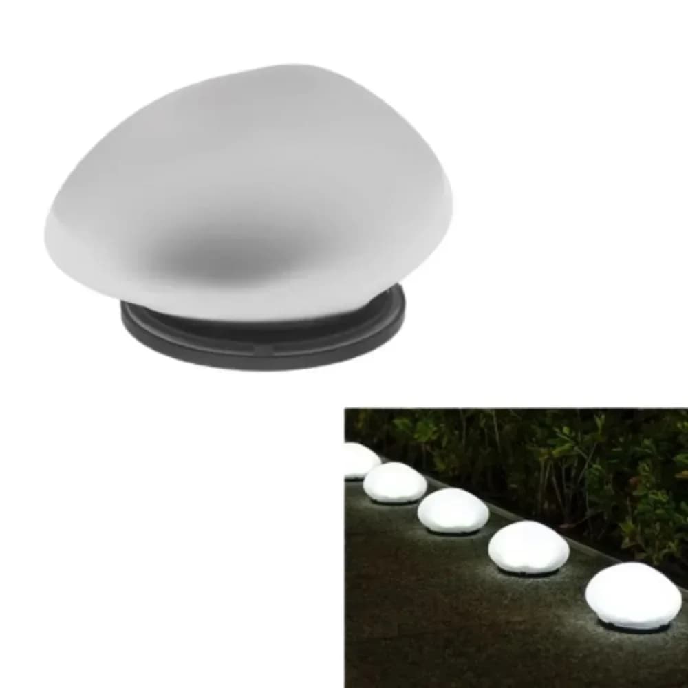 Vodotěsné solární LED svítidlo na trávník s designem kamenného oblázku