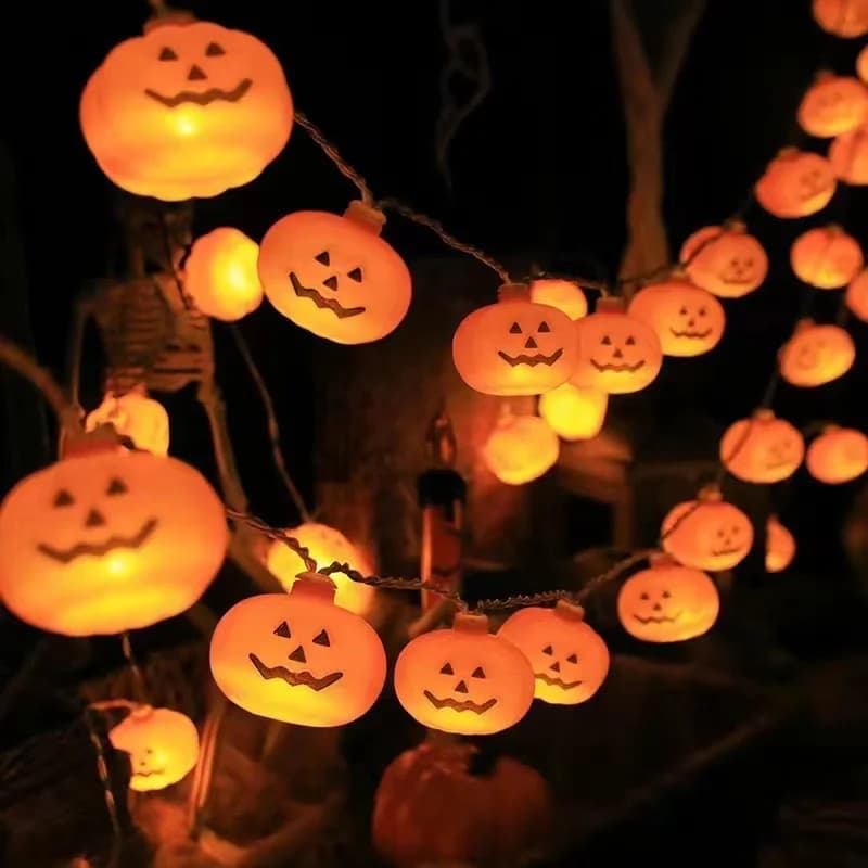 LED řetězová světla dýně, 10/20 žárovek