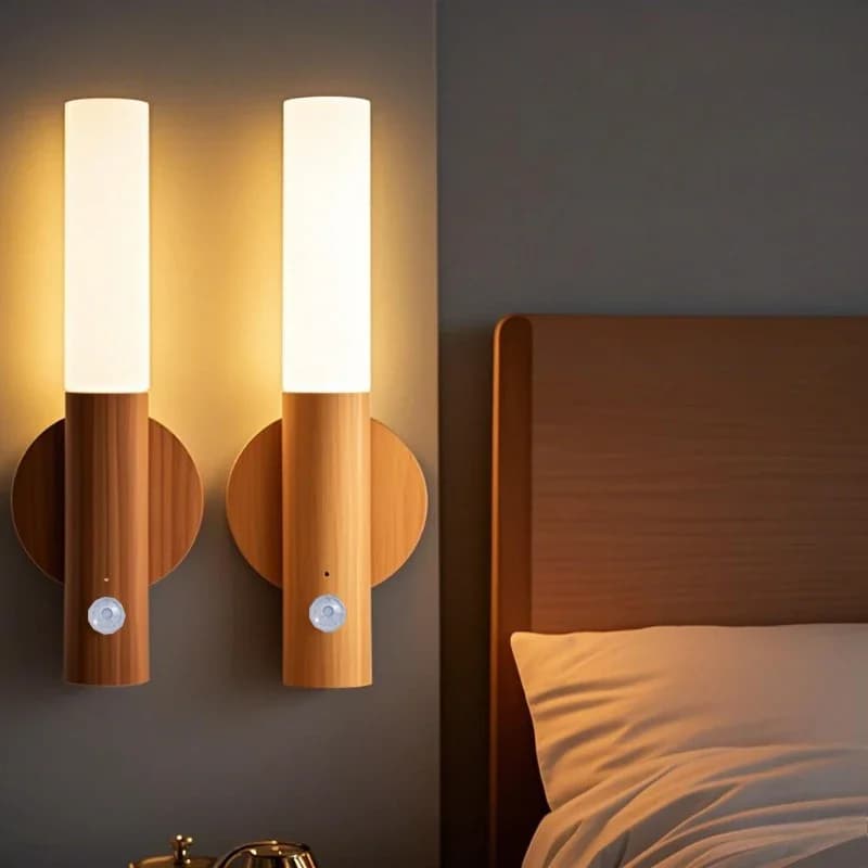 LED noční světlo s pohybovým senzorem, USB nabíjecí skříňková lampa