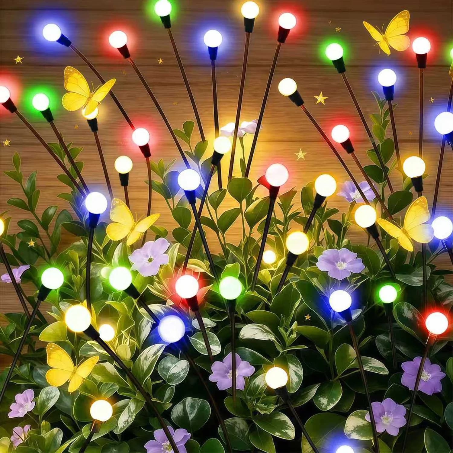 Solární světla do země ve tvaru světlušek, houpavá LED venkovní
