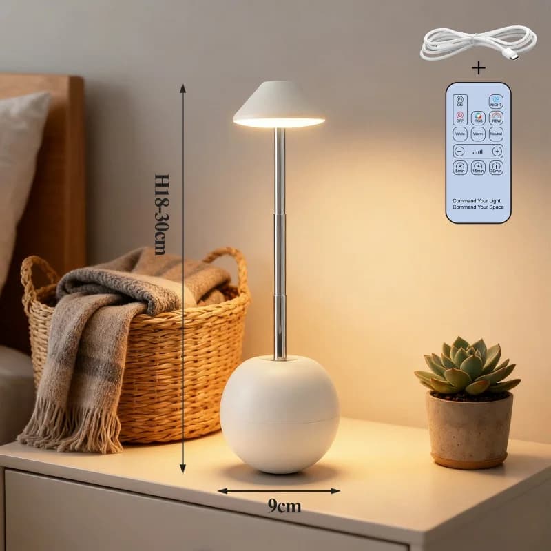 Nabíjecí kreativní LED noční lampička na stůl s dálkovým ovládáním