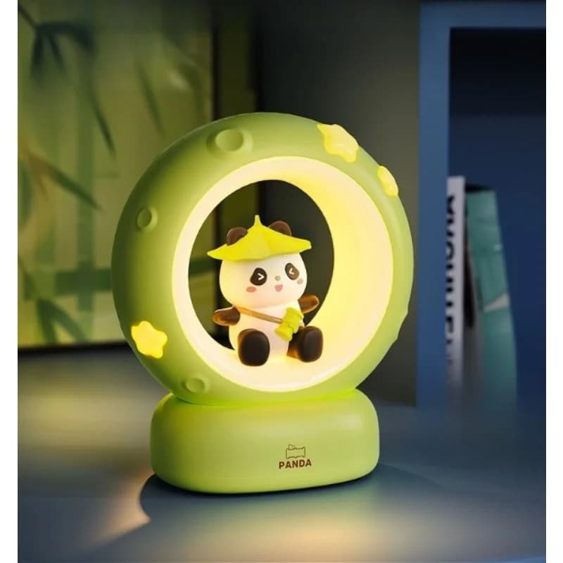 Roztomilé noční světlo Panda s měsícem a hvězdami (nabíjecí)