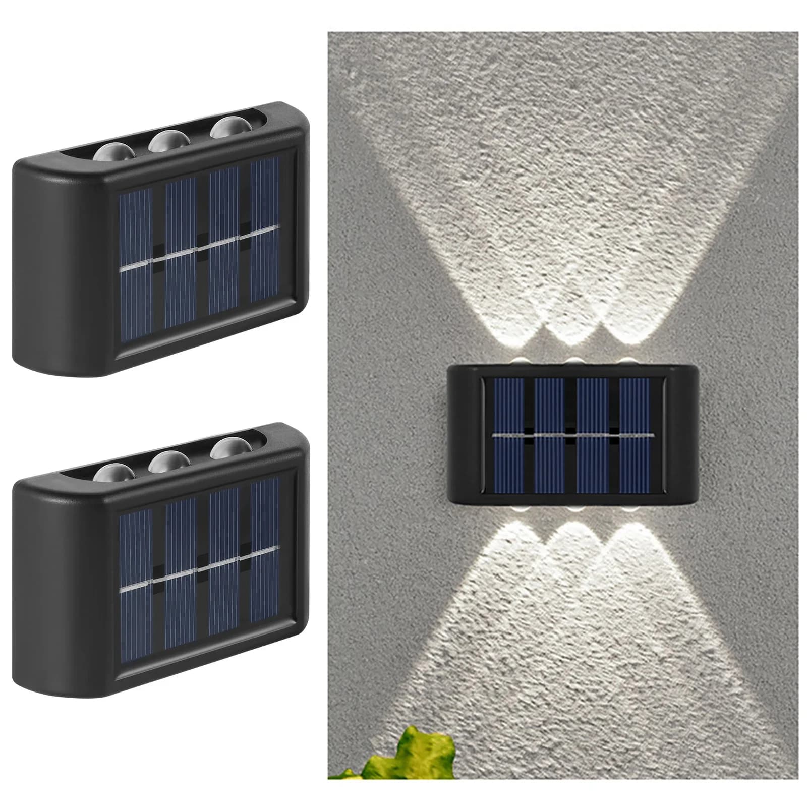Solární LED nástěnné svítidlo, vodotěsné, soumrak do úsvitu