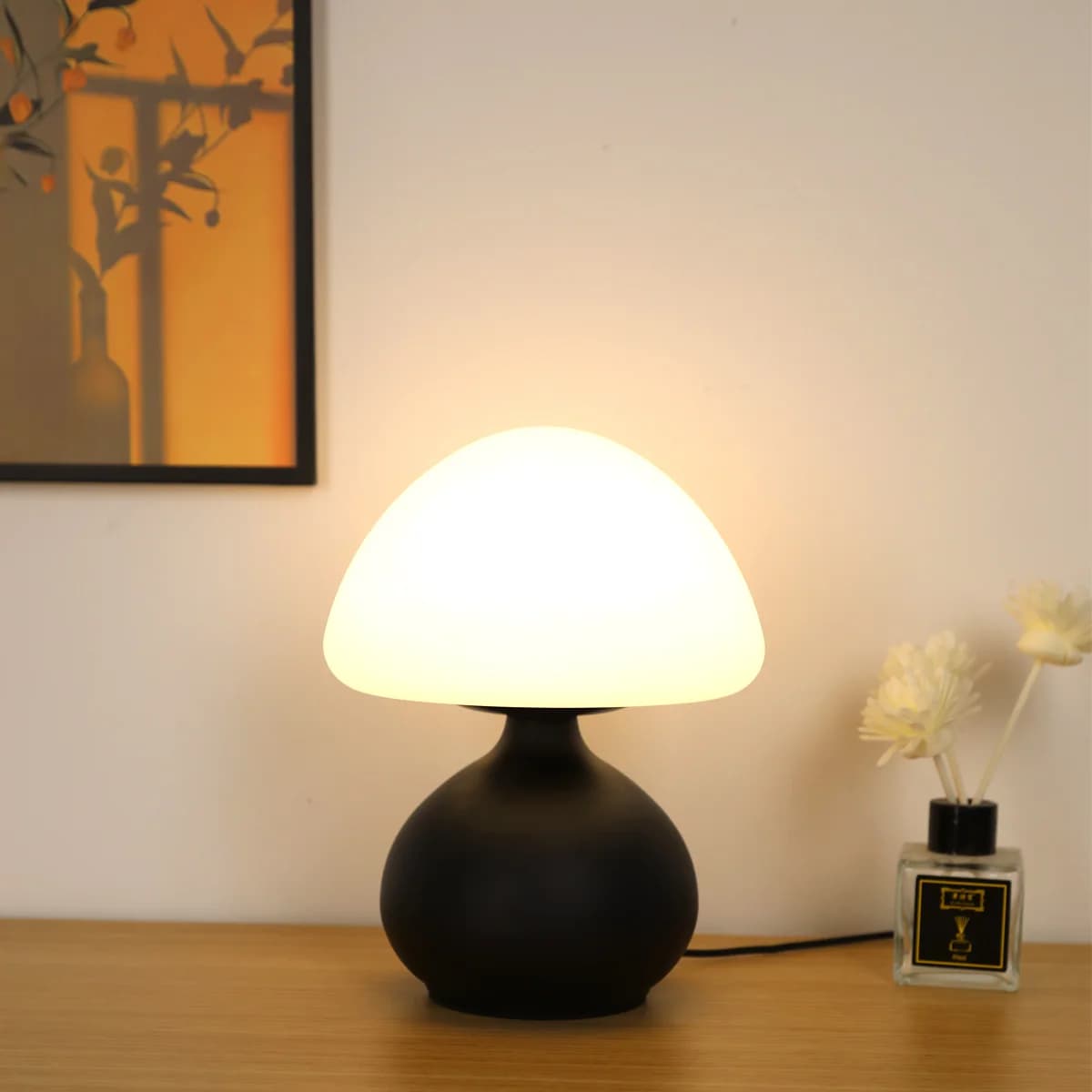 USB LED stolní lampa hřib, nastavitelné tři barvy