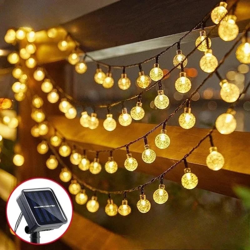 Solární vodotěsné LED světelné řetězy s bublinkovými kuličkami