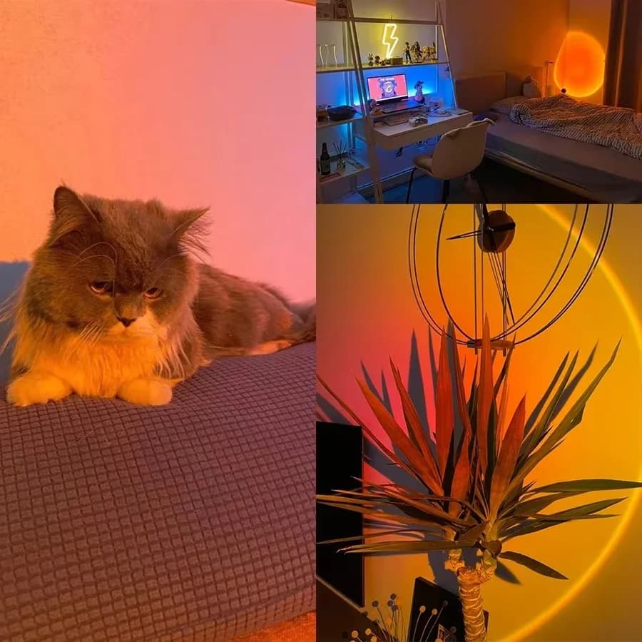 Mini RGB projektor západu slunce, USB stolní lampa se 4 barvami