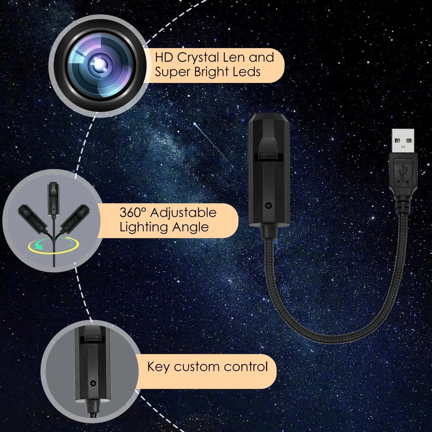 USB projekční noční světlo s motivy oceánu