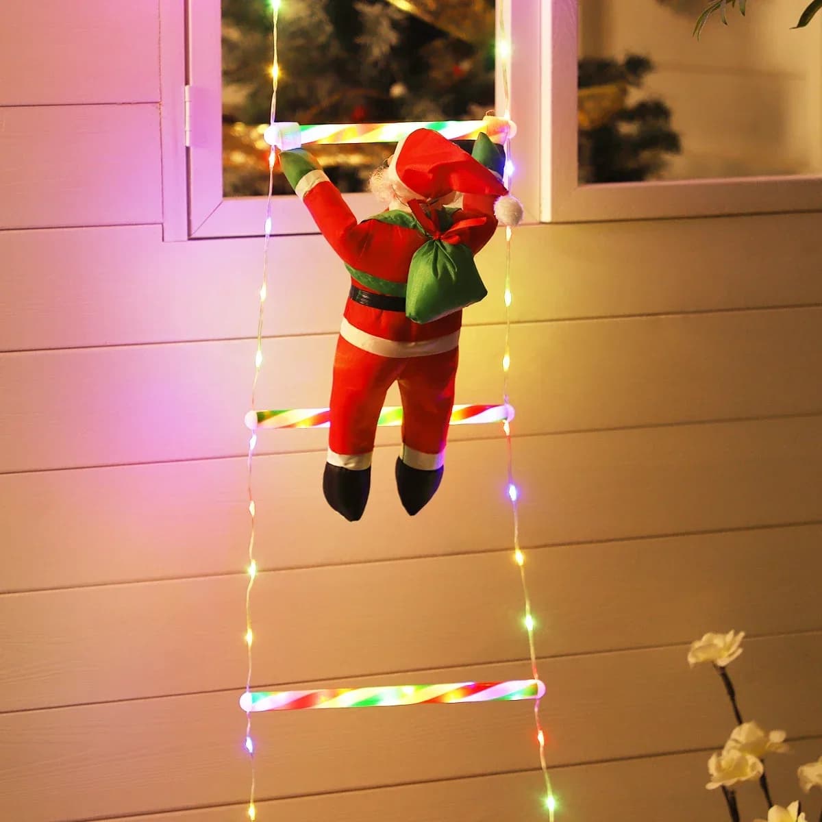 Santa Claus Ladder Barevné LED světelné řetězy