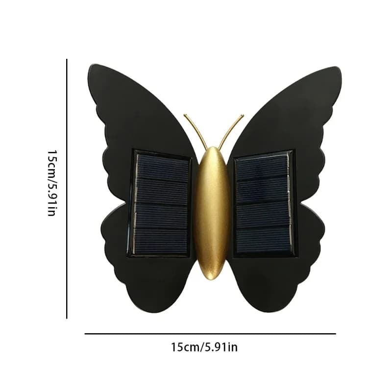 Solární LED nástěnné světlo ve tvaru motýla