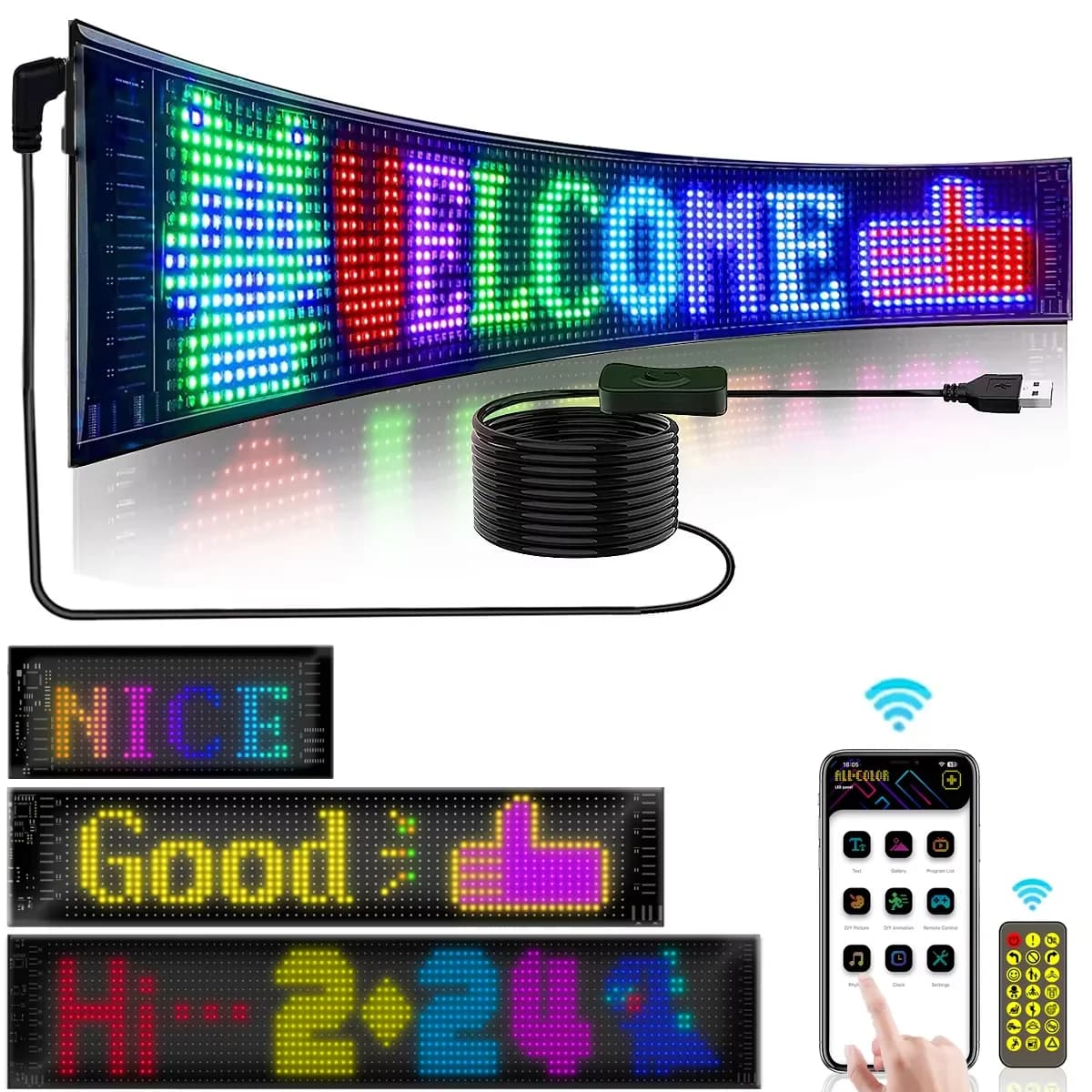 Ohebný RGB LED matricový pixel displej panel