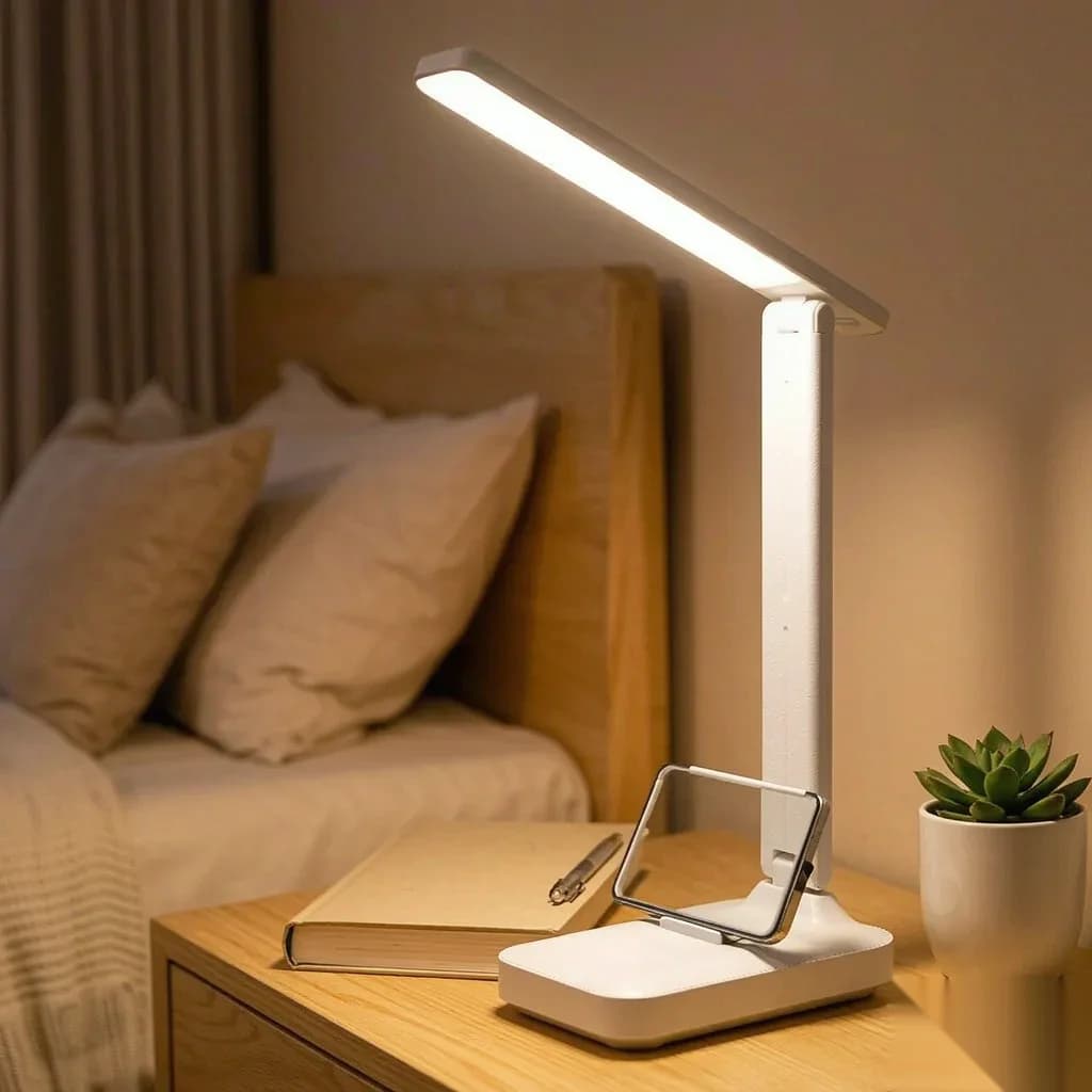 Skládací LED čtecí lampa s plynulou regulací jasnosti a 3 barevnými režimy