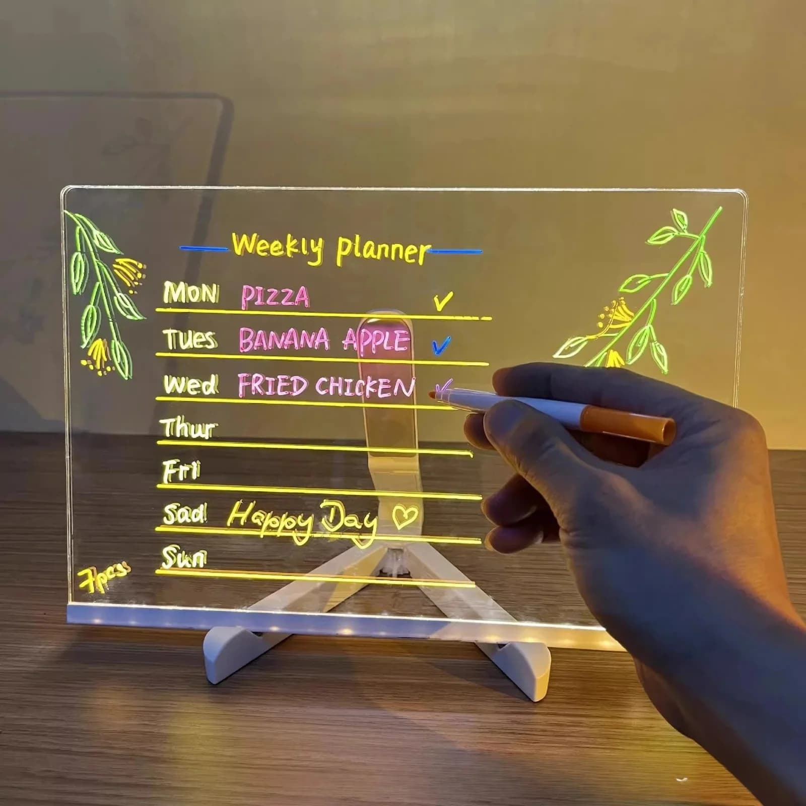 LED akrylový erasable kreslicí tablet