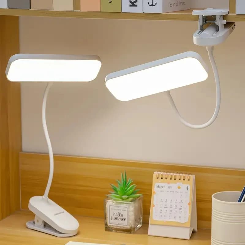 Nabíjecí LED stolní lampa s klipem, stmívatelná