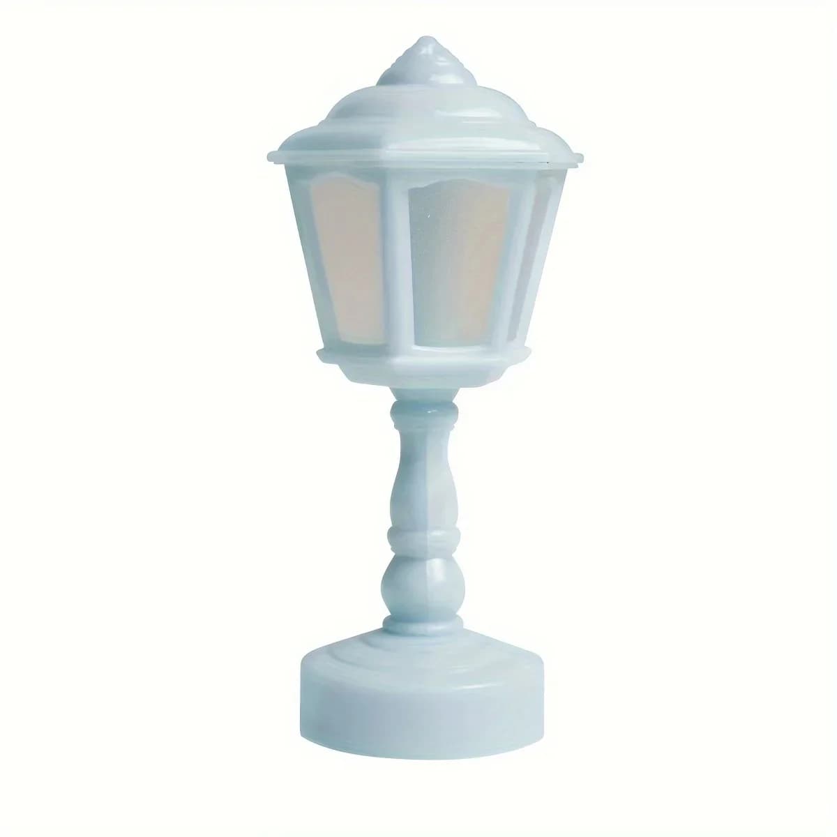 Mini stolní lampa se stínidlem ve tvaru okvětních lístků a teplým bílým světlem