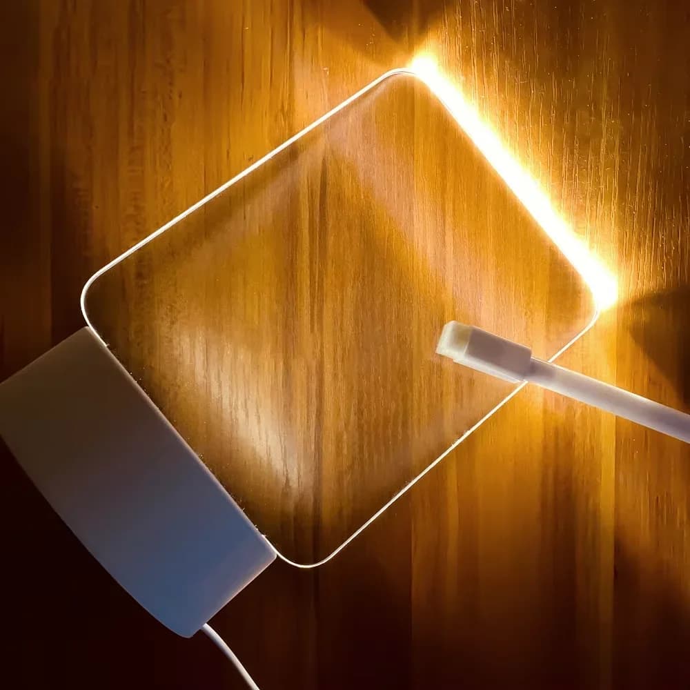 USB LED tabule pro vzkazy s nočním světlem a perem na stůl